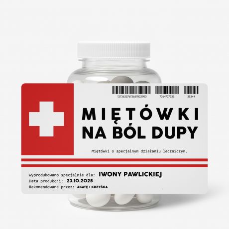 Zestaw cukierkw mitowych z etykiet do personalizacji Z PRZEKAZEM prezent dla koleanki cukierki mitowe