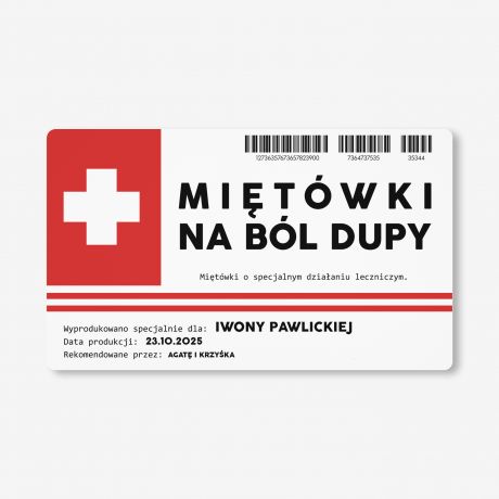 Zestaw cukierkw mitowych z etykiet do personalizacji Z PRZEKAZEM prezent dla koleanki cukierki mitowe