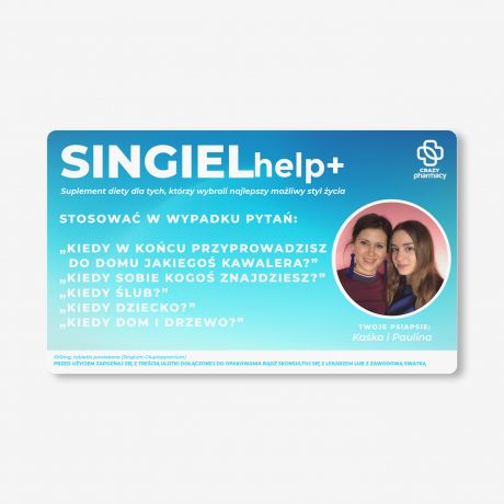 Zestaw cukierkw mitowych z etykiet do personalizacji PREZENT DLA SINGIELKI