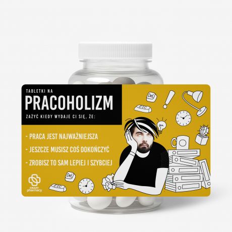 Zestaw cukierkw mitowych z etykiet do personalizacji PREZENT DLA PRACOHOLIKA prezent dla pracownika