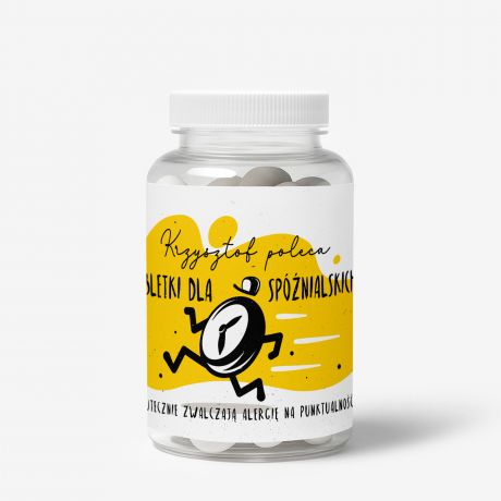 Zestaw cukierkw mitowych z etykiet do personalizacji PREZENT DLA SPӬNIALSKICH cukierki mitowe