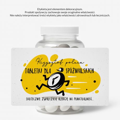 Zestaw cukierkw mitowych z etykiet do personalizacji PREZENT DLA SPӬNIALSKICH cukierki mitowe