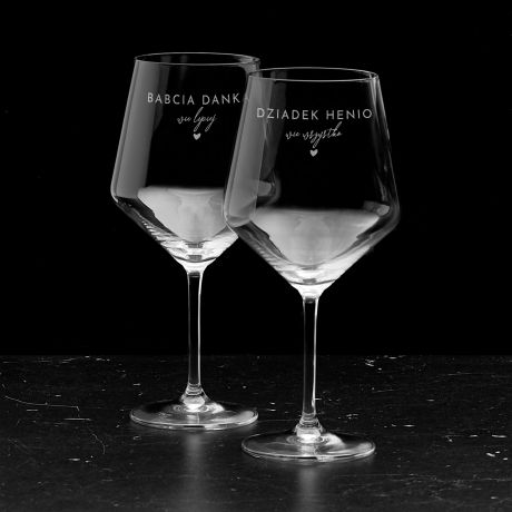 Zestaw kieliszk�w z grawerem WSP�LNY PREZENT DLA BABCI I DZIADKA
