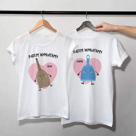 Personalizowane koszulki dla zakochanych RAZEM WYMIATAMY