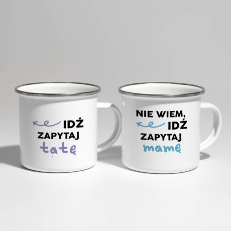 Emaliowane kubki dla mamy i taty ID ZAPYTAJ kubek dla mamy i taty prezent dla rodzicw kubki dla rodzicw