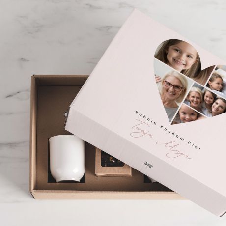 Zestaw kubkw z herbat  PREZENT DLA MODEJ BABCI