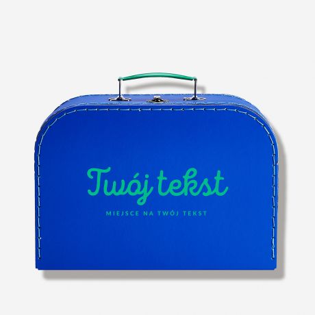 Zestaw prezentowy dla dziecka TWJ TEKST ramka i balon w niebieskim kuferku 
