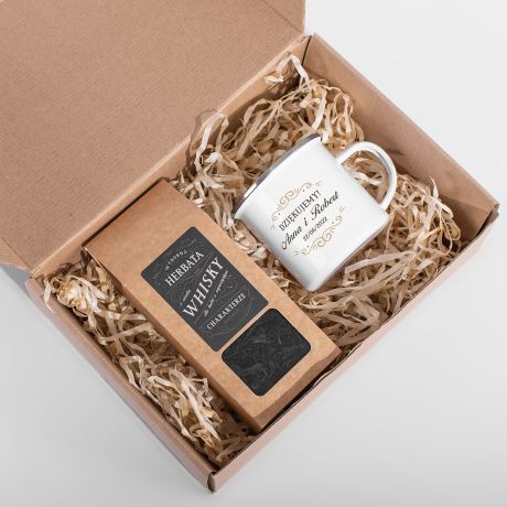 Herbata Whisky i kubek personalizowany DLA WIADKA na podzikowanie