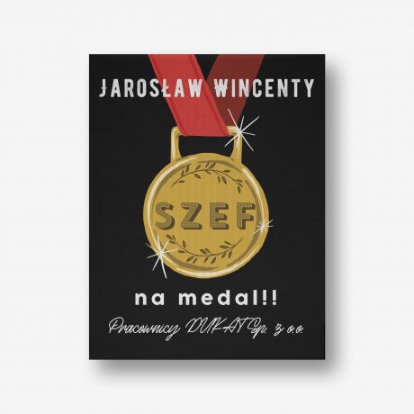 Zestaw prezentowy dla szefa likier i czekolada MEDAL DLA SZEFA