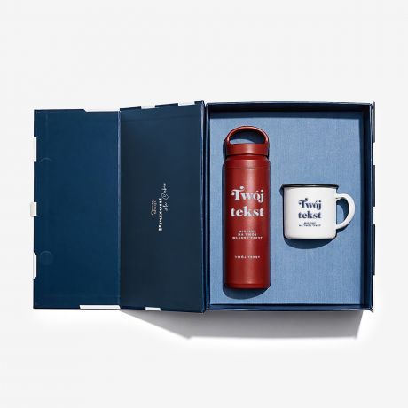 Personalizowany zestaw prezentowy TW�J TEKST kubek i termos