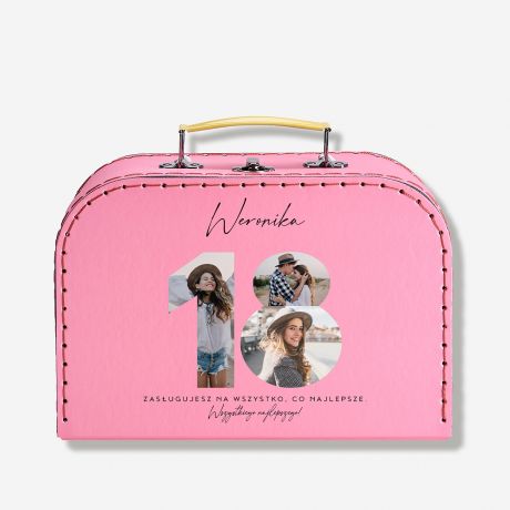 Kuferek z urodzinowymi gad�etami ZESTAW PREZENTOWY NA 18 URODZINY