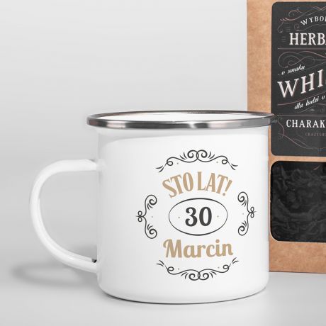 Herbata whisky i kubek personalizowany PREZENT Z OKAZJI 30 URODZIN