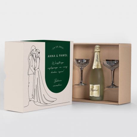 Zestaw prezentowy na lub WINO Z KIELISZKAMI personalizowane
