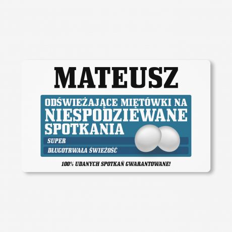 Zestaw prezentowy: mitwki + etykieta do naklejenia UPOMINEK DLA SINGLA cukierki mitowe prezent dla singla