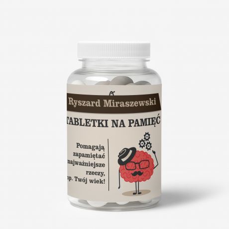 Zestaw prezentowy: mitwki + etykieta do naklejenia PRZYPOMNIJ SOBIE zabawny prezent prezent dla emeryta