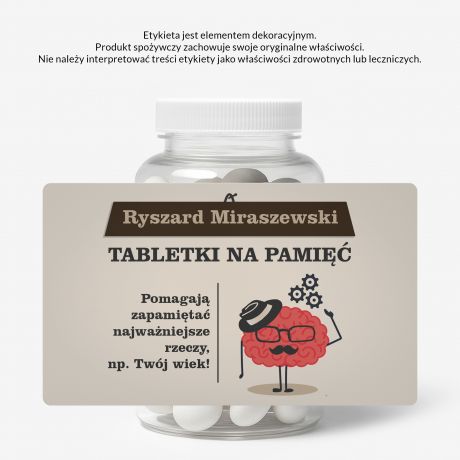 Zestaw prezentowy: mitwki + etykieta do naklejenia PRZYPOMNIJ SOBIE zabawny prezent prezent dla emeryta