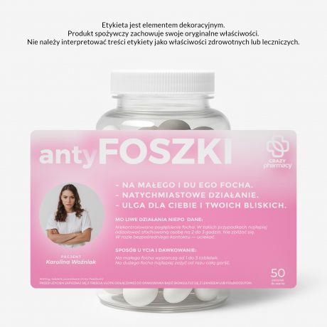 Zestaw prezentowy: mitwki + etykieta do naklejenia ZERO FOCHA mieszny prezent dla dziewczyny cukierki mitowe