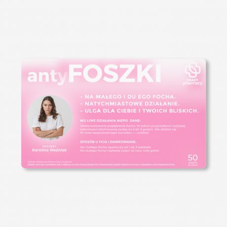 Zestaw prezentowy: mitwki + etykieta do naklejenia ZERO FOCHA mieszny prezent dla dziewczyny cukierki mitowe