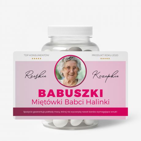 Zestaw prezentowy: mitwki + etykieta do naklejenia BABUSZKI upominek na Dzie Babci upominek dla babci