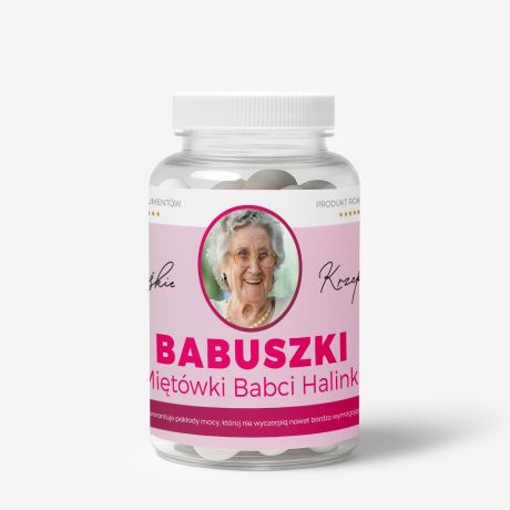Zestaw prezentowy: mitwki + etykieta do naklejenia BABUSZKI upominek na Dzie Babci upominek dla babci