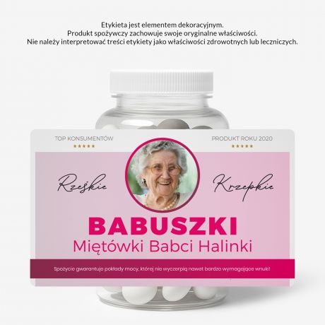 Zestaw prezentowy: mitwki + etykieta do naklejenia BABUSZKI upominek na Dzie Babci upominek dla babci