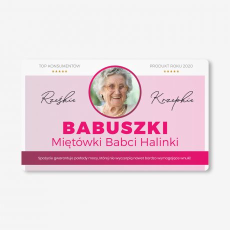 Zestaw prezentowy: mitwki + etykieta do naklejenia BABUSZKI upominek na Dzie Babci upominek dla babci
