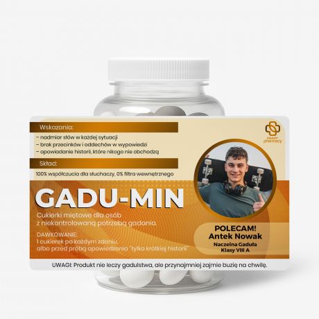 Zestaw prezentowy: mitwki + etykieta do naklejenia PREZENT DLA GADUY prezent dla przyjaciela cukierki mitowe