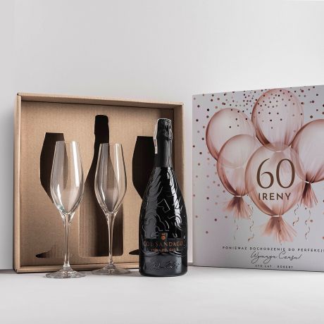 Zestaw prosecco PREZENT NA 60 URODZINY DLA NIEJ prezent na 60 urodziny dla kobiety