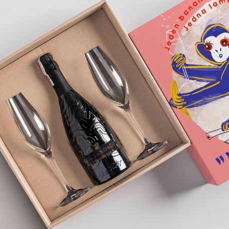 Zestaw prosecco TRUDNY WYBR mieszny prezent dla przyjaciki