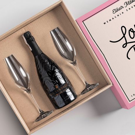 Zestaw Prosecco z kieliszkami PREZENT NA ROCZNIC LUBU DLA ONY