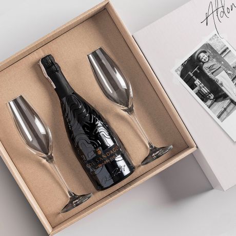Zestaw Prosecco z kieliszkami PREZENT NA SZEDZIESITK