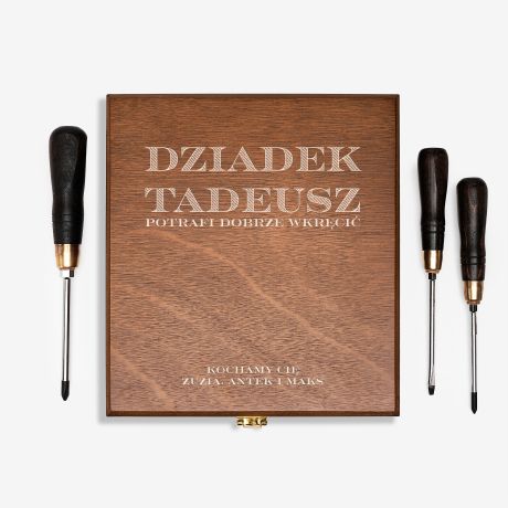 Zestaw �rubokr�t�w w skrzynce ELEGANCKI PREZENT DLA DZIADKA zestaw dla dziadka prezent na Dzie� Dziadka