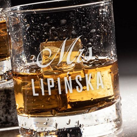 Zestaw szklanek do whisky MR & MRS prezent �lubny dla pary m�odej