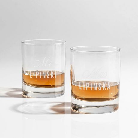 Zestaw szklanek do whisky MR & MRS prezent �lubny dla pary m�odej