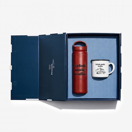Zestaw podarunkowy SZLAK MNIE TRAFIA prezent dla mi�o�nika g�r personalizowany bidon kubek z nadrukiem