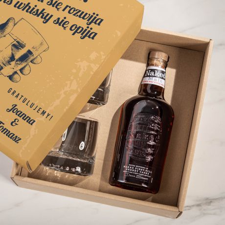 Zestaw whisky ze szklankami PREZENT Z OKAZJI AWANSU