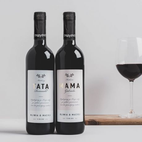 Zestaw win alkoholowych w skrzynce PODZIKOWANIA DLA RODZICW