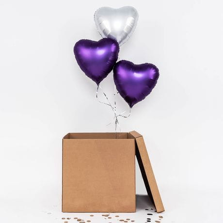 Balony w pudeku + kartka PREZENT NA LUB PRZYJACIӣKI