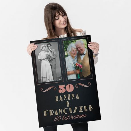 Z�OTE GODY kartka xxl prezent na rocznic� �lubu dziadk�w