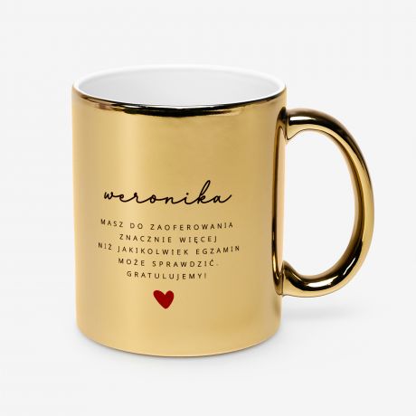 Z�oty KUBEK DLA MATURZYSTY upominek od rodzic�w prezent dla maturzystki kubek motywacyjny prezent na matur�