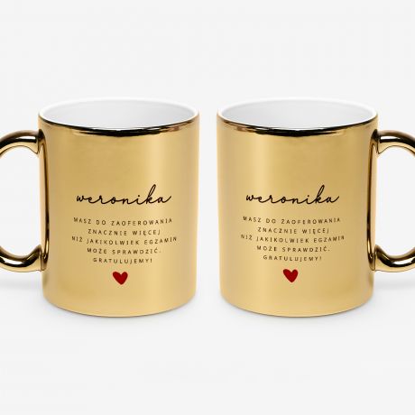 Z�oty KUBEK DLA MATURZYSTY upominek od rodzic�w prezent dla maturzystki kubek motywacyjny prezent na matur�