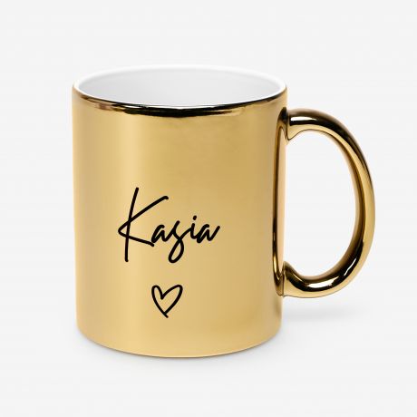 Personalizowany zoty kubek Z IMIENIEM prezent dla kobiety