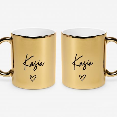 Personalizowany zoty kubek Z IMIENIEM prezent dla kobiety