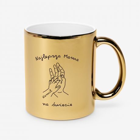 Z�oty kubek na Dzie� Mamy D�ONIE prezent dla mamy kubek dla mamy upominek dla mamy dzie� matki