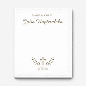 Album na chrzest z grawerem PAMI�TKA CHRZTU