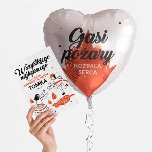 Balon serce + kartka personalizowana PREZENT DLA CHOPAKA STRAAKA