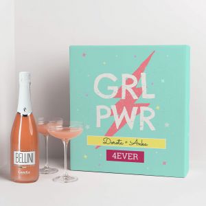 Bellini z kieliszkami PERSONALIZOWANY PREZENT DLA PRZYJACIӣKI