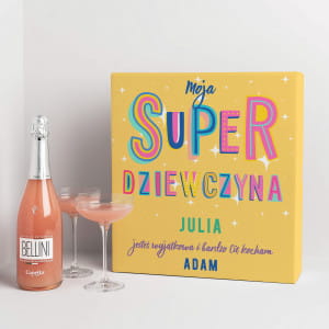 Bellini z kieliszkami PREZENT NA ROCZNIC DLA NIEJ