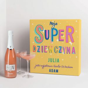 Bellini z kieliszkami PREZENT NA ROCZNIC DLA NIEJ
