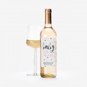 Białe wino BABY GIRL gratulacje dla młodych rodziców